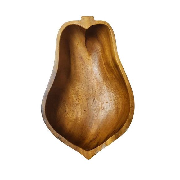 Pear Shaped Vintage Wood Frui Bowl 1970s Kitchen Decor MCM - Picture 1 of 3